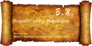 Bogdánffy Magdolna névjegykártya