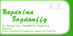 magdolna bogdanffy business card